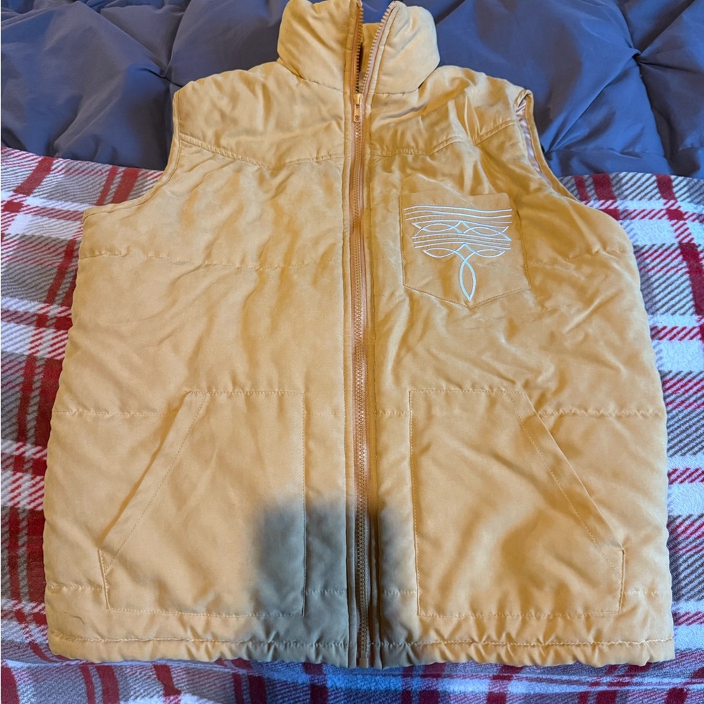 Women's Quilted Mustard Yellow Puffer Vest